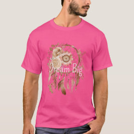 Camiseta Catcher de Sonho Floral Rosa Castanho