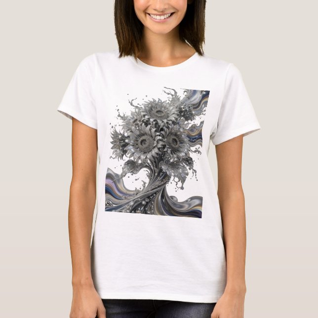 Camiseta Catchy Silver com declaração de ARTE ABST (Frente)