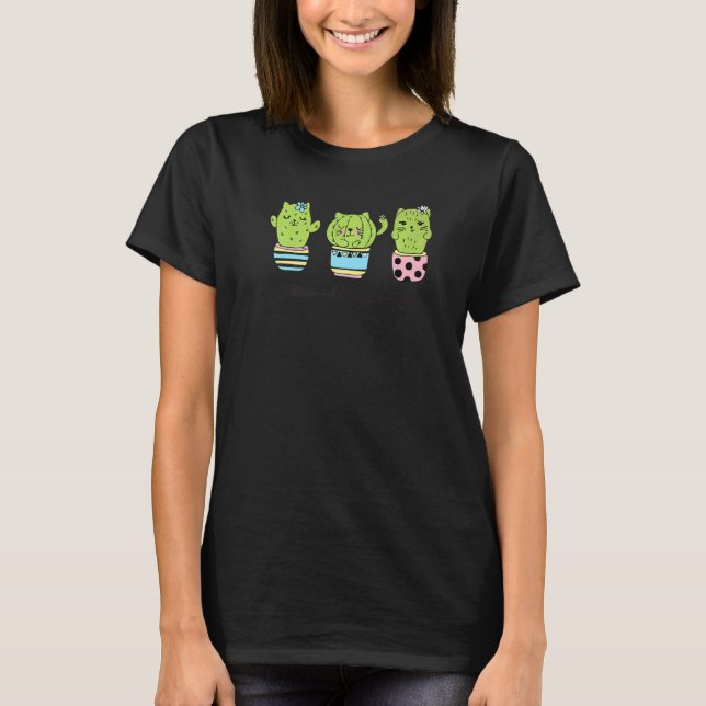 Camiseta Catcus Women Mens Cactus Cat Plant Catus 2 (Frente)