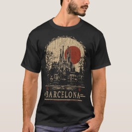 Camiseta Catedral de Barcelona Arquitetura do Sol Vermelho