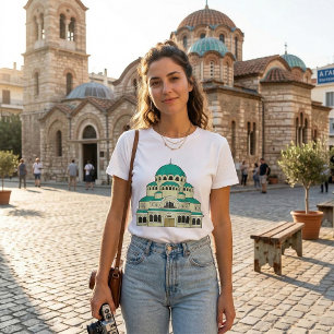 Camiseta Catedral de Cúpula Teal de Arquitetura Bizantina