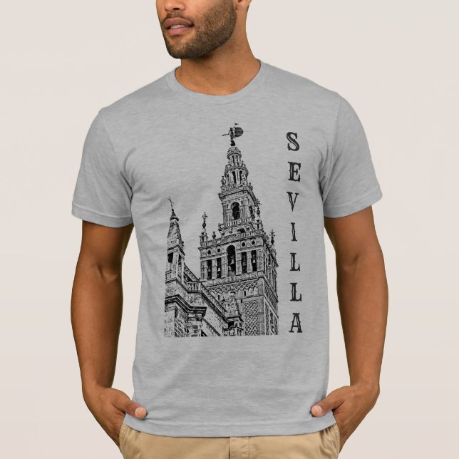 Camiseta Catedral de Giralda Sevilla. Andaluzia, Espanha. T (Frente)