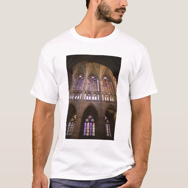 Camiseta Catedral de Leão, janelas de vitral interior (Frente)