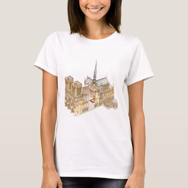 Camiseta Catedral de Notre-Dame. Paris France (Frente)