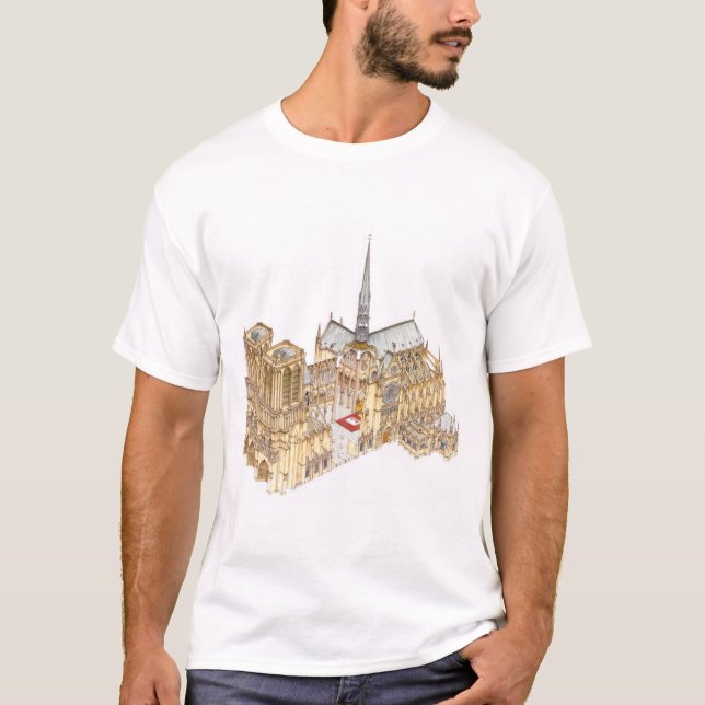Camiseta Catedral de Notre-Dame. Paris France (Frente)