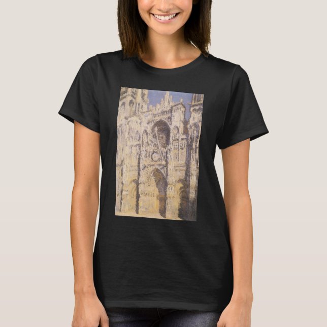 Camiseta Catedral de Rouen, Harmonia Azul Dourado por Claud (Frente)