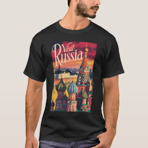 Camiseta Catedral de São Basílio Rússia Ilustração Viagem