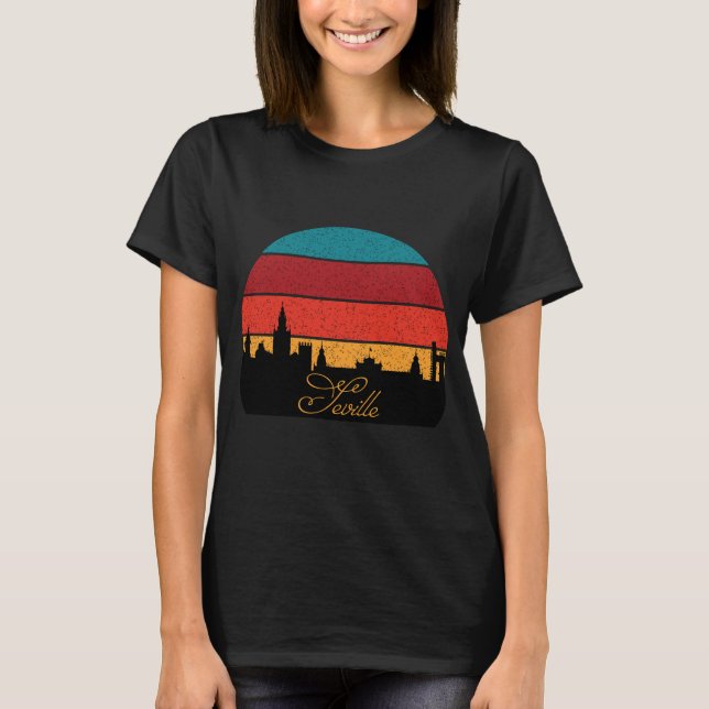 Camiseta Catedral de Sevilha Espanha Viagem Retro (Frente)