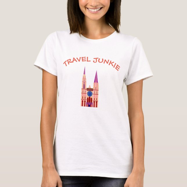 Camiseta Catedral viagem Junkie (Frente)