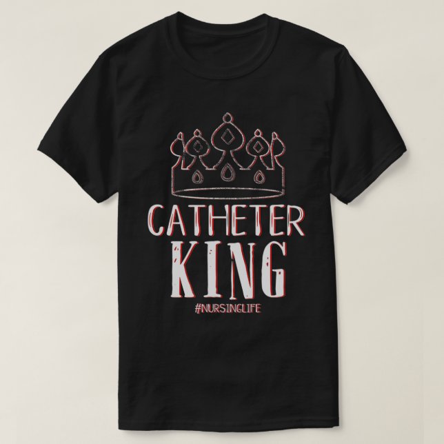 Camiseta Cateter King Male Enfermeira Encantada Encantada F (Frente do Design)