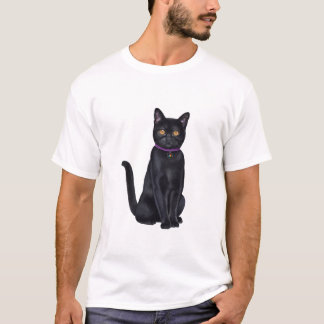 Camiseta CatFans - gato preto de Bombaim