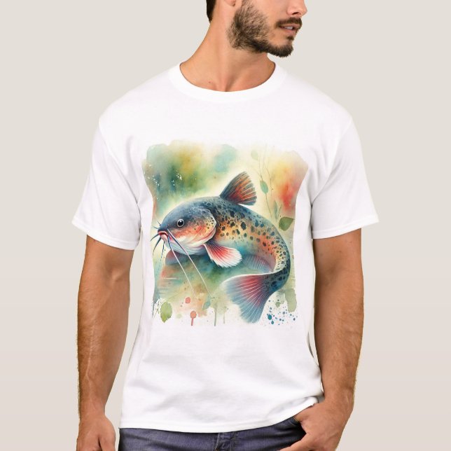 Camiseta Catfish in Watercolor Art 170724AREF129 - Watercol (Frente)