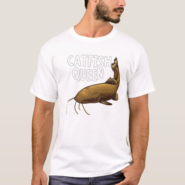 Camiseta Catfish Queen Fishing Lover Cute Catfish T-Shirt (Frente)