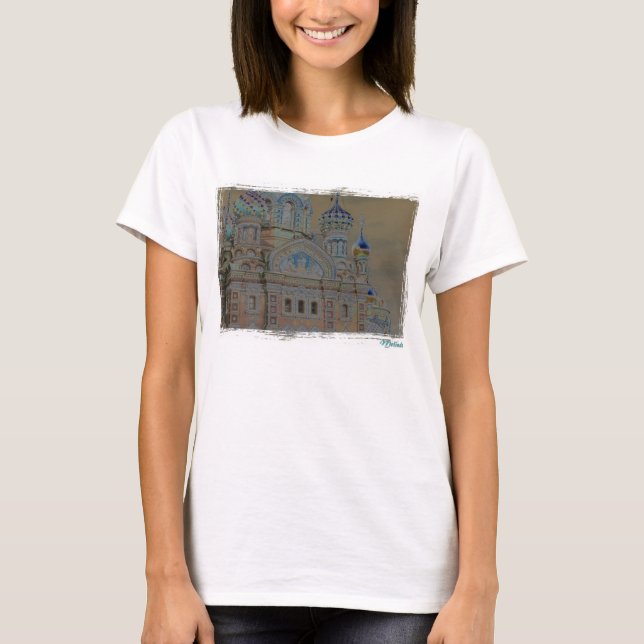 Camiseta Cathendral St Petersburg, russo (Frente)