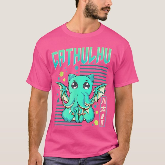Camiseta Cathulhu Funny Cat Cthulhu Pun Kawaii Anime (Frente)