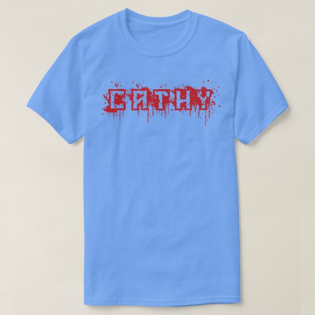 Camiseta Cathy  First Name Halloween Costume Personalized 1 (Frente do Design)