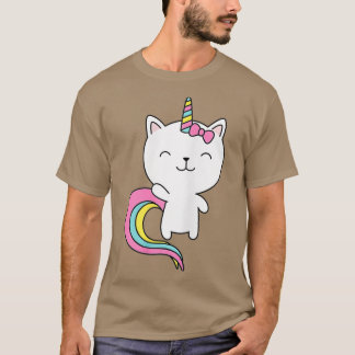 Camiseta Caticorn Cute Cat Unicorn Horn Rainbow Pastel