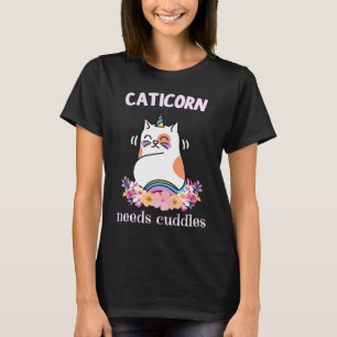 Camiseta Caticorn Precisa De Cudles Fresco Fresco De Gato