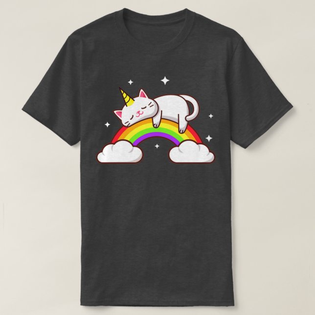 Camiseta Caticorn Rainbow (Frente do Design)