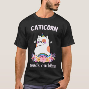 Camiseta Caticórnio Precisa de Abraços  Lindo Gato Unicórni