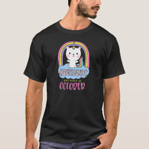 Camiseta Caticorns são Nasceres no Aniversário de outubro d