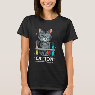 Camiseta Cation Cat Chemist Engraçado Ciência Memória Cats