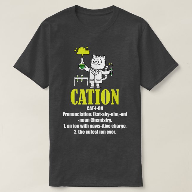 Camiseta Cation Cut Engraçado Science Cat Pawsilement Eleme (Frente do Design)
