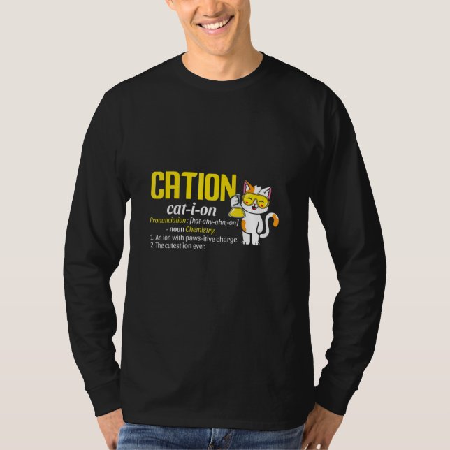 Camiseta Cation Cute Science Cat Ion Science Eacher Pawsiti (Frente)
