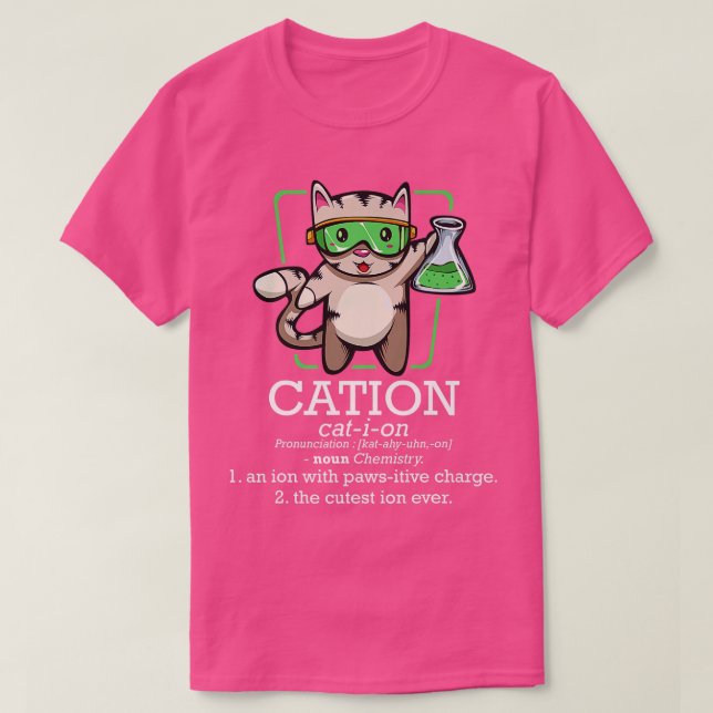 Camiseta Cation Cute Science Cat Pawsitive Element Chemipis (Frente do Design)