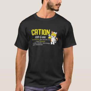 Camiseta Cation Gato Ion Ciência Pun Positivo Patas Químic