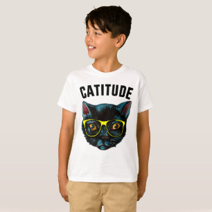 Camiseta CATITUDE CAÇOA t-shirt engraçados do gato
