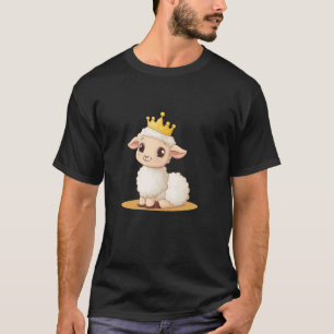 Camiseta Cativante Cordeiro Coroado para Amantes de Animais