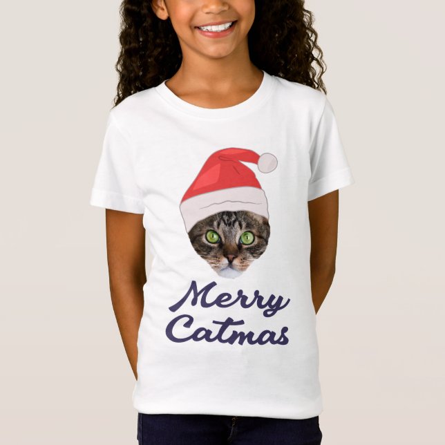 Camiseta Catmas de feliz, Convite para Papai Noel de Natal (Frente)