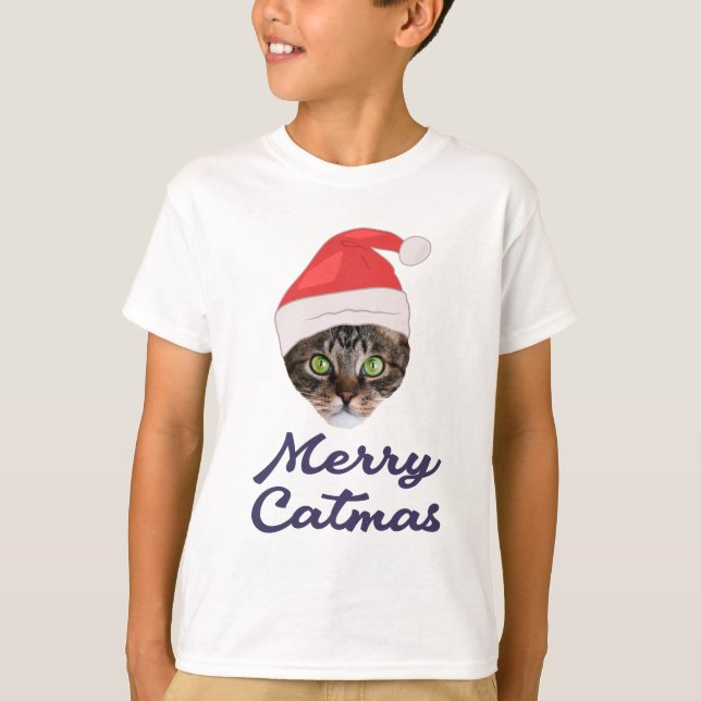 Camiseta Catmas de feliz, Convite para Papai Noel de Natal (Frente)