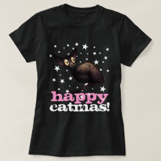 Camiseta Catmas feliz! - Gato engraçado do Natal da mulher