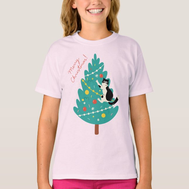 Camiseta Catmas feliz - Uma Escala de Natal Puro (Frente)