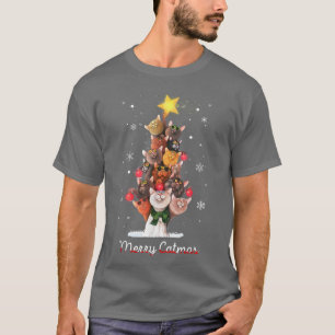 Camiseta Catmas Tree Ugly Christmas Funny Xmas Gift