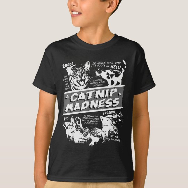 Camiseta Catnip Madness Cute Kitten Funny Cat Pet Humor  (Frente)