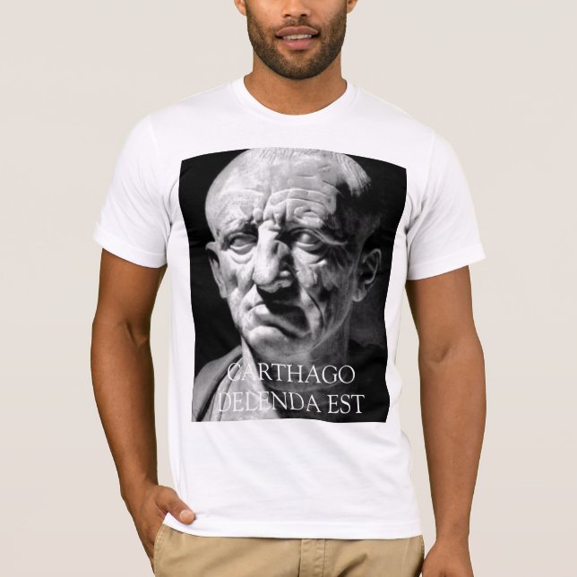 Camiseta Cato a pessoa idosa - CARTHAGO DELENDA EST (Frente)