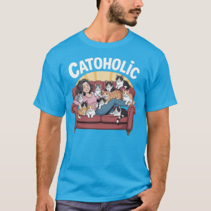 Camiseta CATOHÓLICO - T-Shirt Engraçado do Gato