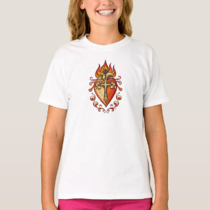 Camiseta Católica Menina Sagrado Coração