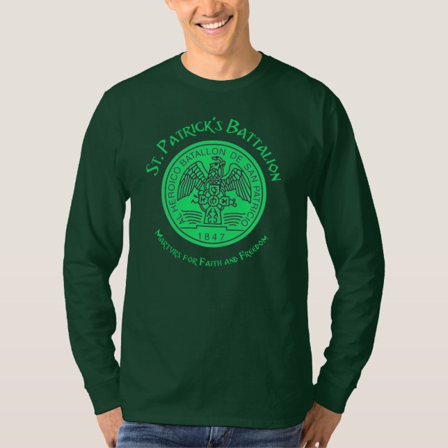 Camiseta Católico do Batalhão de São Patrício de São Patríc (Frente)