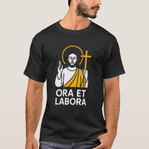 Camiseta Católico Ora et Labora Vintage Recuperação de Ciru