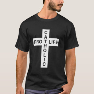 Camiseta Católico Pro Vida - Gráfico de Cruz