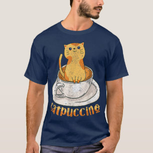 Camiseta Catpuccino Engraçado Gato