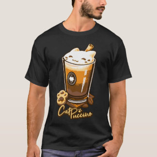 Camiseta Catpuccino - Gato Kawaii Bebida Café