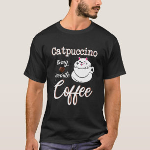 Camiseta Catpuccino Meu Café Favorito Kitten Capp Coffeine