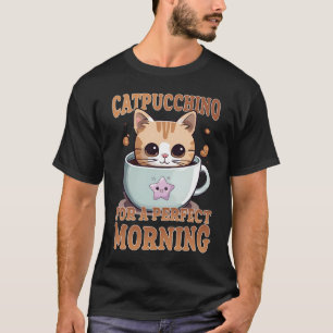 Camiseta Catpuccino para um gato de café da manhã perfeito