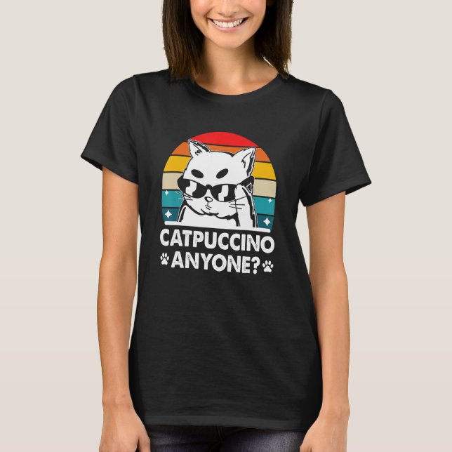 Camiseta Catpuccino Qualquer Gato Café Kitten Caffeine (Frente)