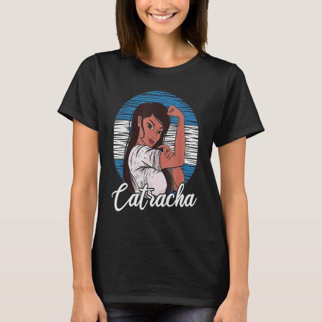 Camiseta Catracha Honduran Girl Honduras Flag Pride (Frente)
